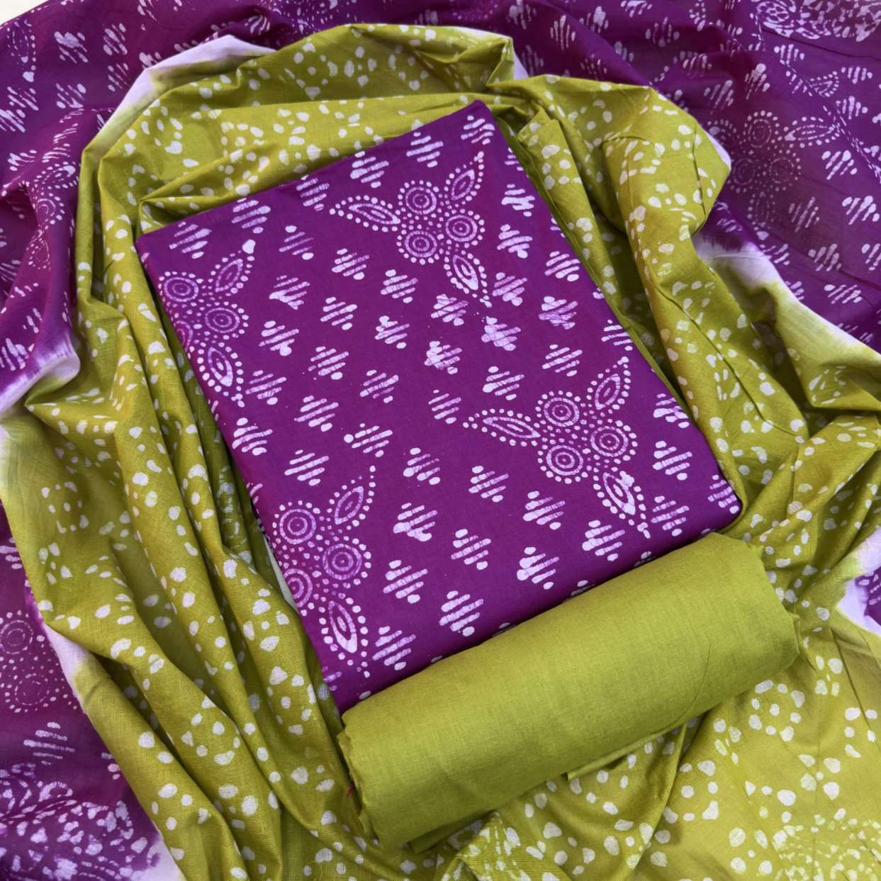 Unstitched Cotton Mom Batik Three piece Collection For Women