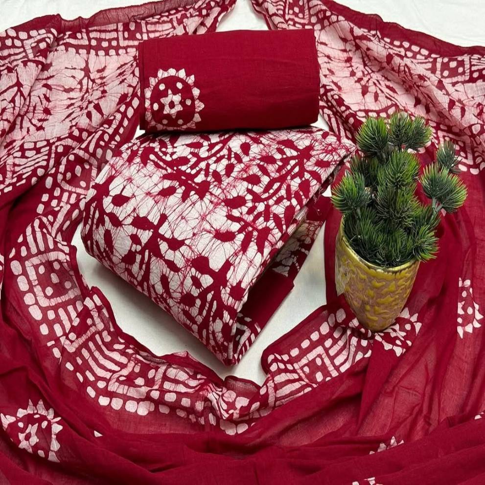 Unstitched Cotton Mom Batik Three piece Collection For Women