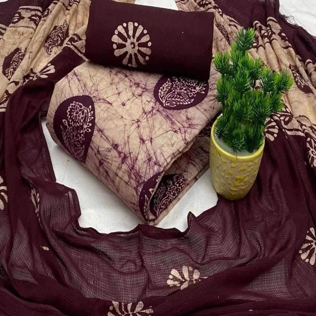 Unstitched Cotton Mom Batik Three piece Collection For Women