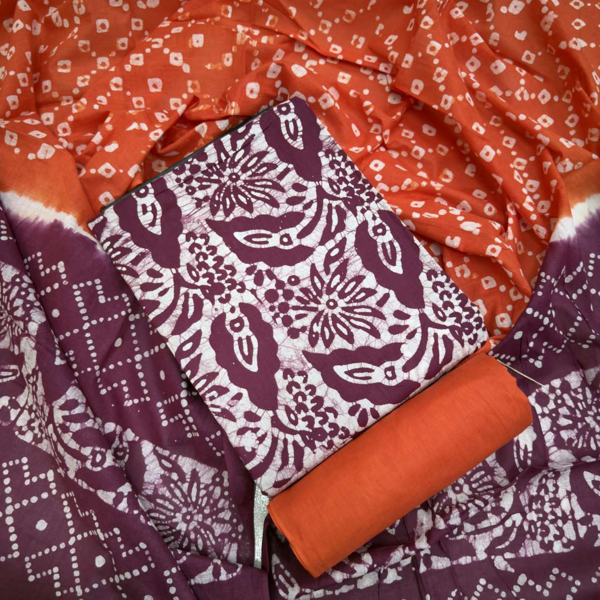 Unstitched Cotton Mom Batik Three piece Collection For Women