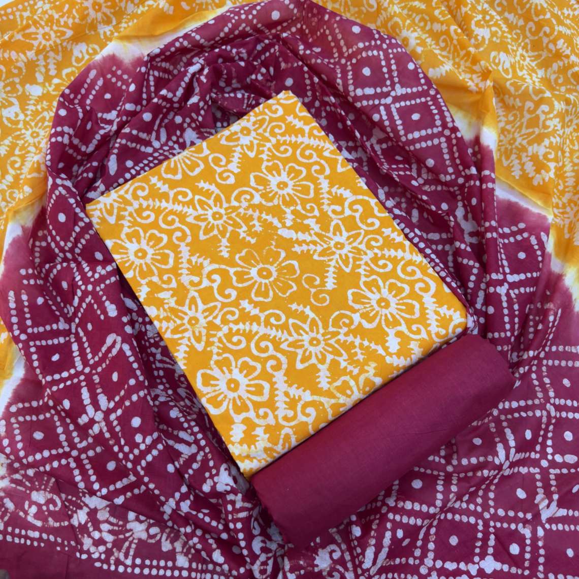 Unstitched Cotton Mom Batik Three piece Collection For Women